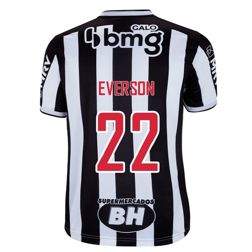 Herren Fußball Everson #22 Weiß Schwarz Heimtrikot Trikot 2021/22 T-shirt