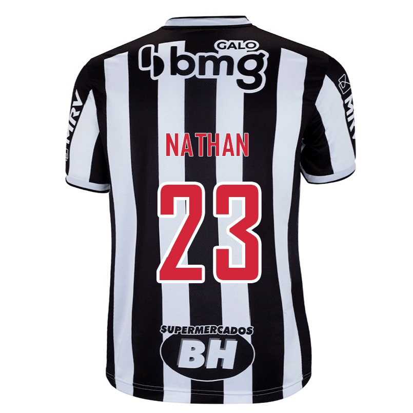 Herren Fußball Nathan #23 Weiß Schwarz Heimtrikot Trikot 2021/22 T-shirt