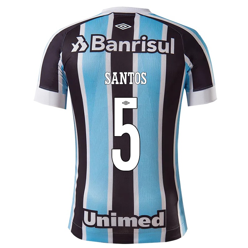 Herren Fußball Thiago Santos #5 Blau Schwarz Heimtrikot Trikot 2021/22 T-shirt