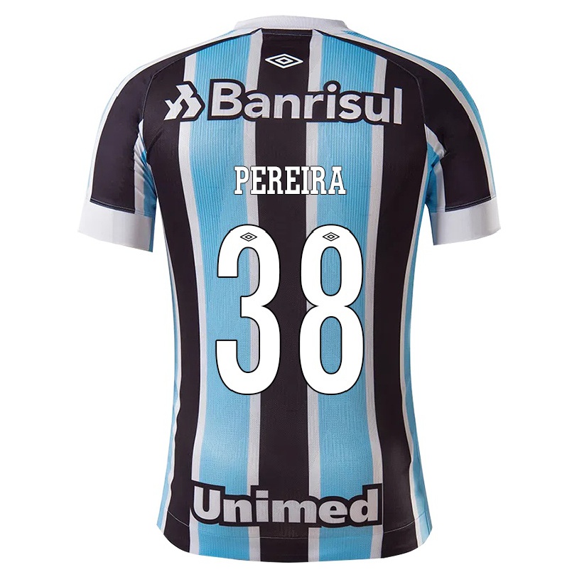 Herren Fußball Leo Pereira #38 Blau Schwarz Heimtrikot Trikot 2021/22 T-shirt