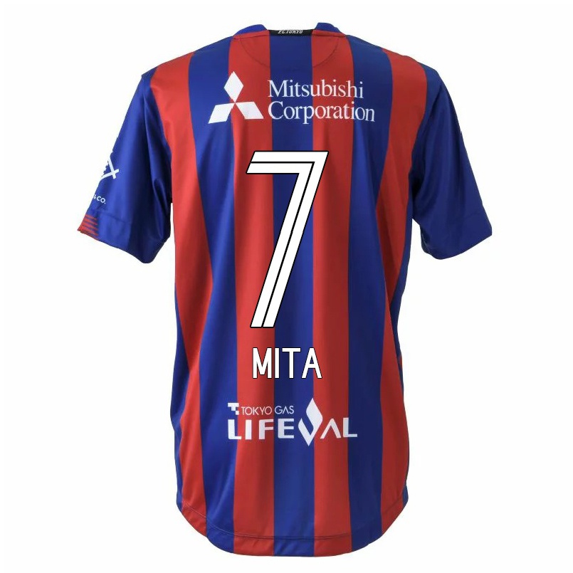 Herren Fußball Hirotaka Mita #7 Rot Blau Heimtrikot Trikot 2021/22 T-shirt