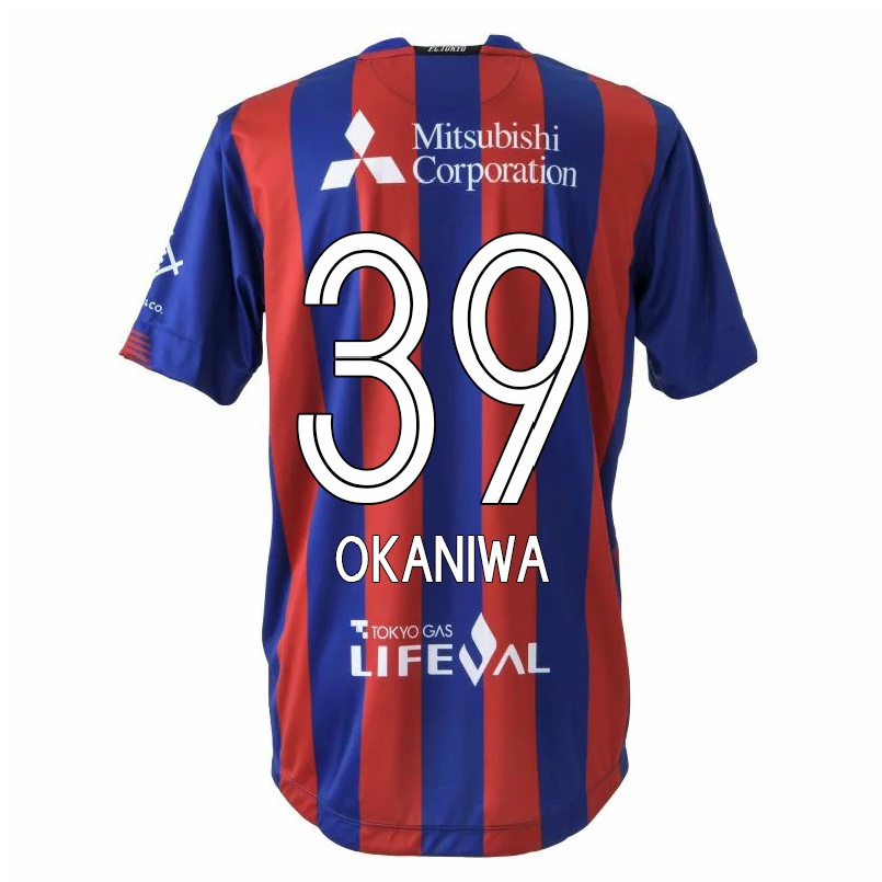 Herren Fußball Shuto Okaniwa #39 Rot Blau Heimtrikot Trikot 2021/22 T-shirt