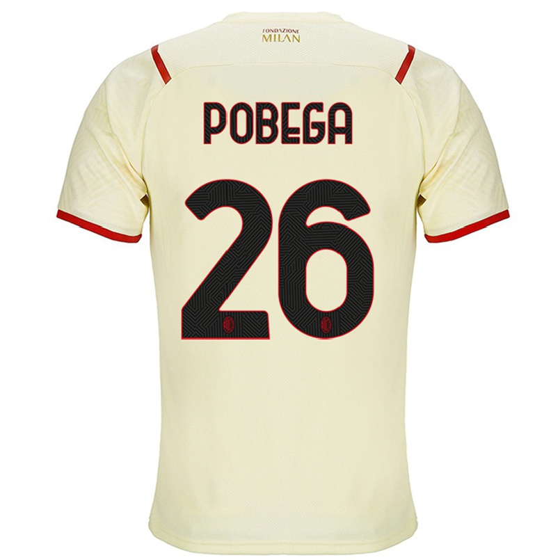 Herren Fußball Tommaso Pobega #26 Sekt Auswärtstrikot Trikot 2021/22 T-shirt