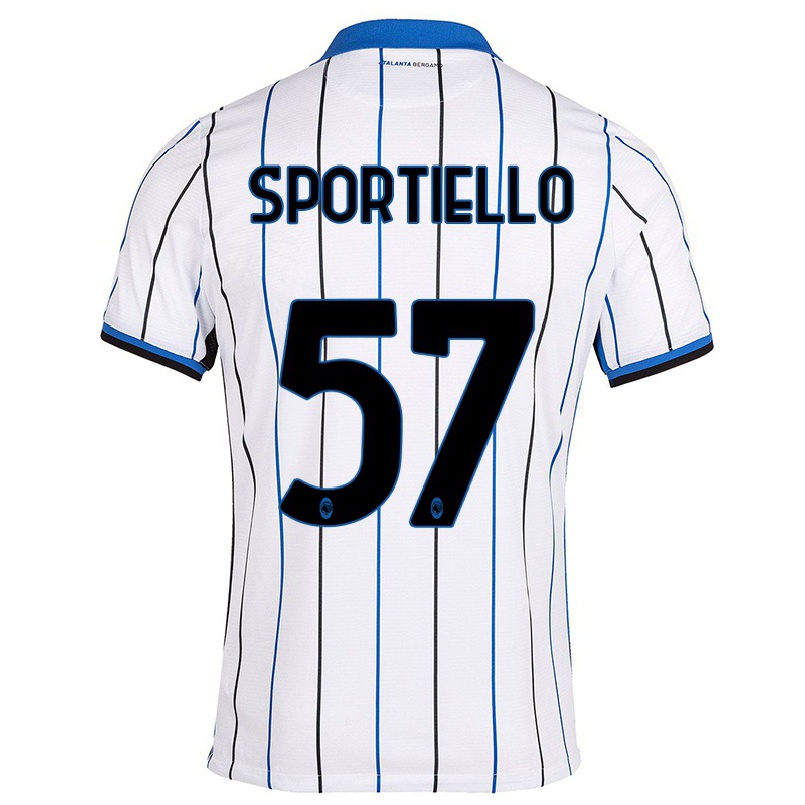 Herren Fußball Marco Sportiello #57 Blau Weiss Auswärtstrikot Trikot 2021/22 T-shirt