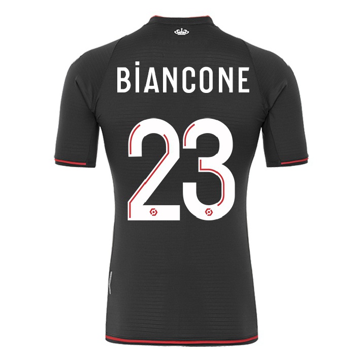 Herren Fußball Giulian Biancone #23 Schwarz Auswärtstrikot Trikot 2021/22 T-shirt