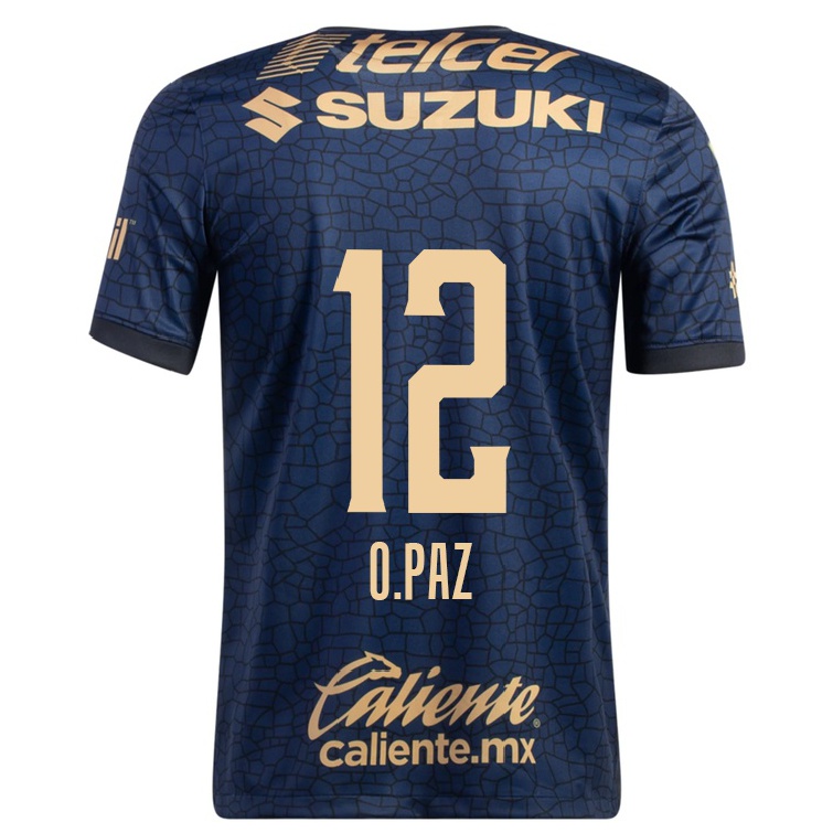 Herren Fußball Octavio Paz #12 Navy Blau Auswärtstrikot Trikot 2021/22 T-shirt