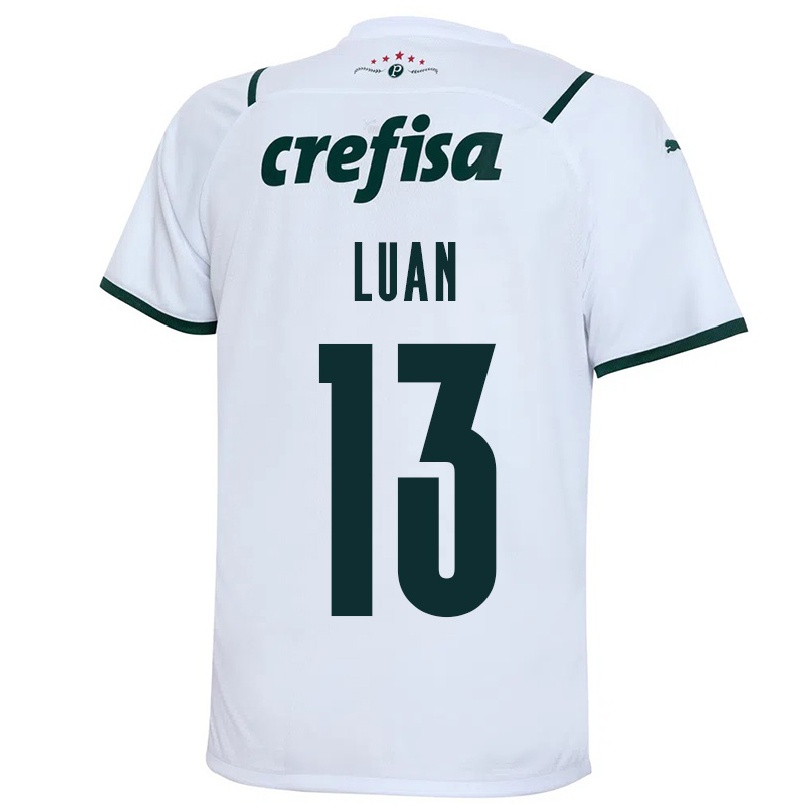 Herren Fußball Luan #13 Weiß Auswärtstrikot Trikot 2021/22 T-shirt
