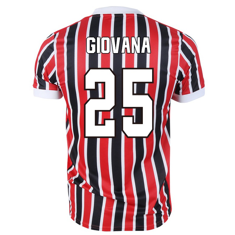 Herren Fußball Giovana #25 Rot Schwarz Auswärtstrikot Trikot 2021/22 T-shirt