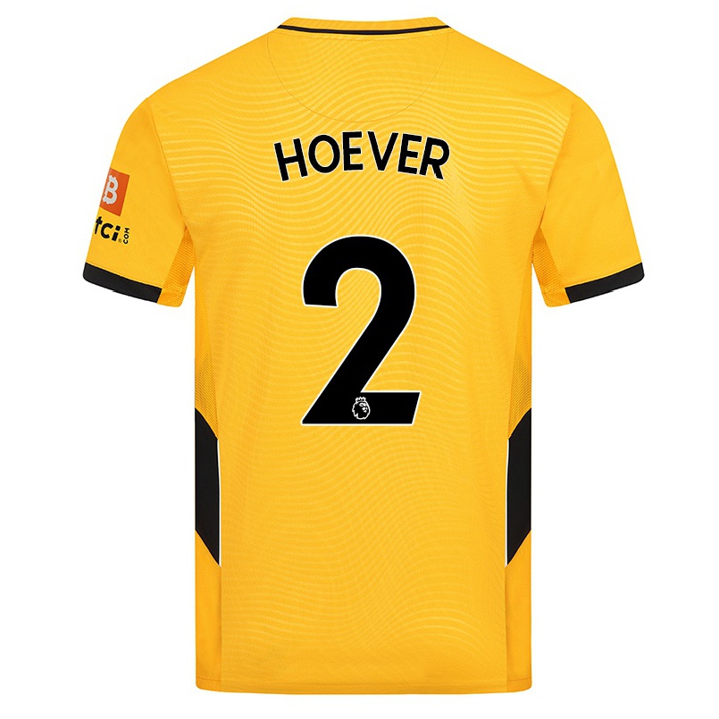 Herren Fußball Ki-jana Hoever #2 Gelb Heimtrikot Trikot 2021/22 T-shirt