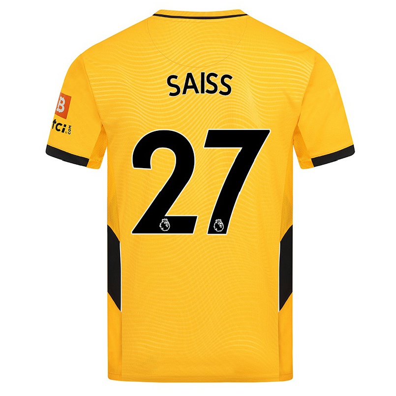Herren Fußball Romain Saiss #27 Gelb Heimtrikot Trikot 2021/22 T-shirt