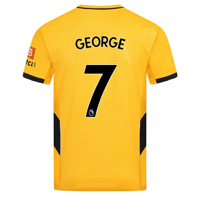 Herren Fußball Tammi George #7 Gelb Heimtrikot Trikot 2021/22 T-shirt