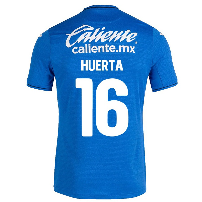 Herren Fußball Ana Gabriela Huerta #16 Dunkelblau Heimtrikot Trikot 2021/22 T-shirt