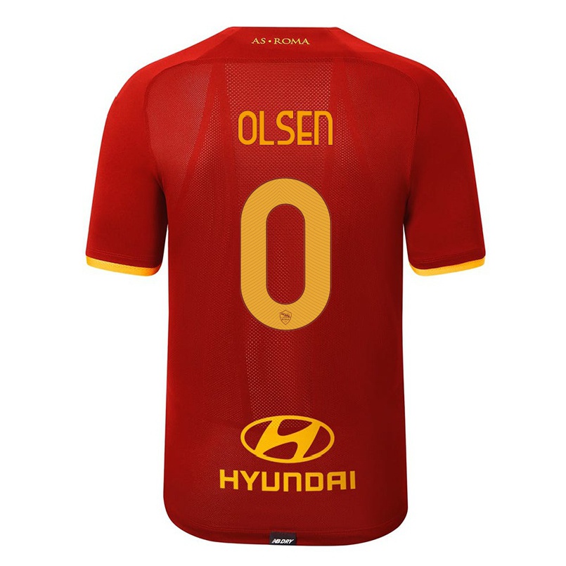 Herren Fußball Robin Olsen #0 Rot Heimtrikot Trikot 2021/22 T-shirt