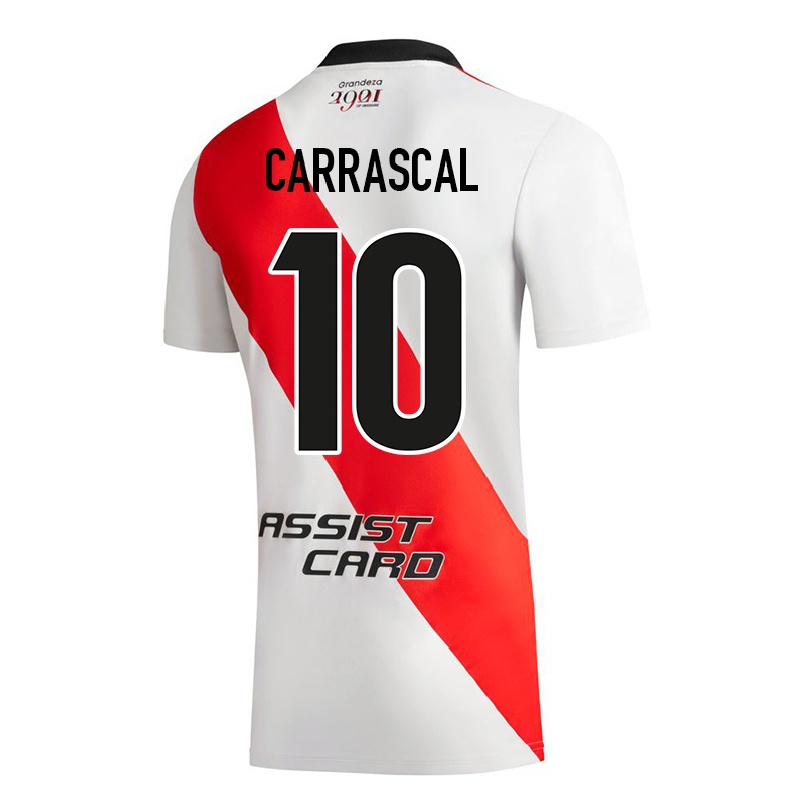 Herren Fußball Jorge Carrascal #10 Weiß Heimtrikot Trikot 2021/22 T-shirt