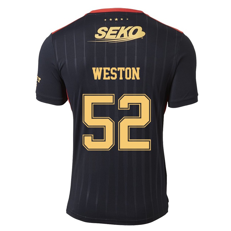 Herren Fußball Tony Weston #52 Schwarz Auswärtstrikot Trikot 2021/22 T-shirt