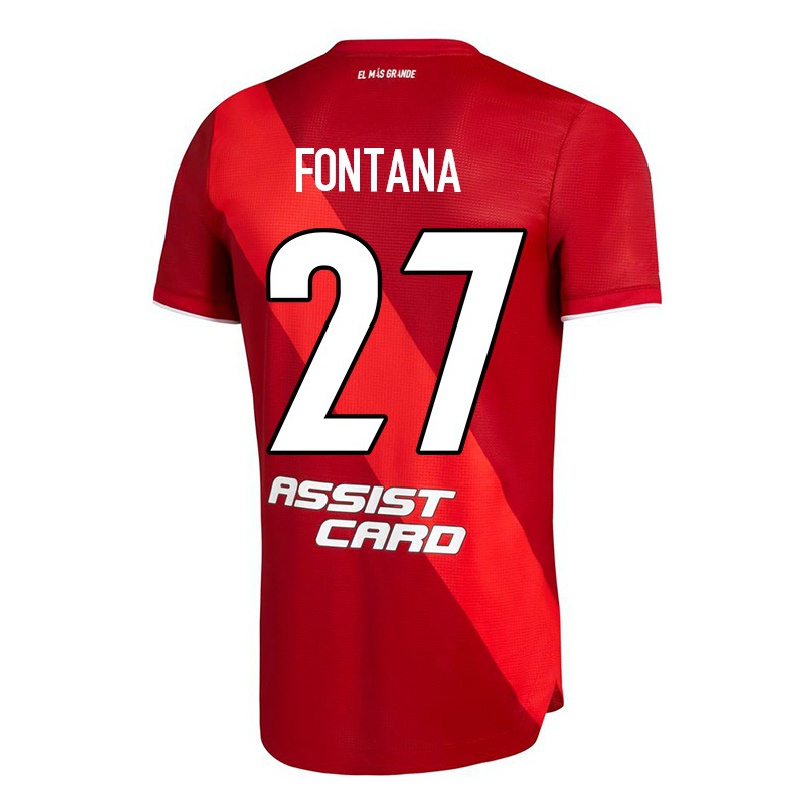 Herren Fußball Agustin Fontana #27 Rot Auswärtstrikot Trikot 2021/22 T-shirt