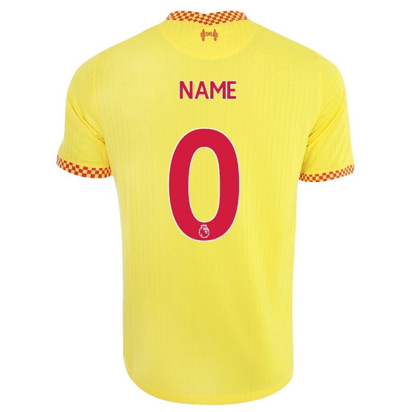 Herren Fußball Ihren Namen #0 Gelb Ausweichtrikot Trikot 2021/22 T-shirt
