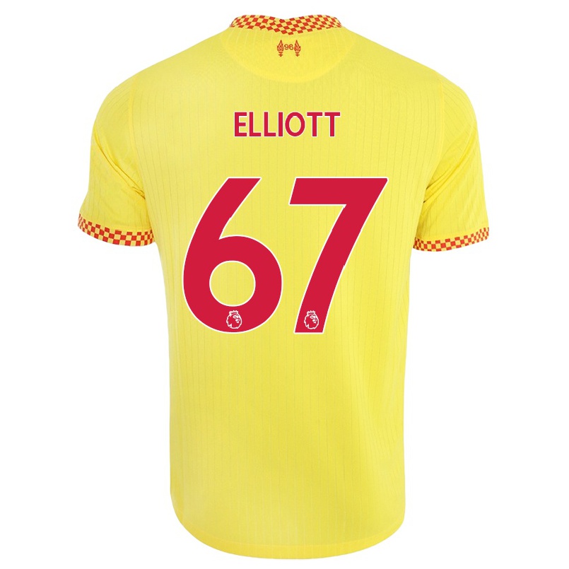 Herren Fußball Harvey Elliott #67 Gelb Ausweichtrikot Trikot 2021/22 T-shirt