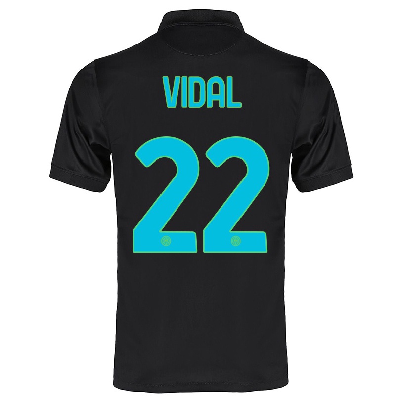 Herren Fußball Arturo Vidal #22 Schwarz Ausweichtrikot Trikot 2021/22 T-shirt