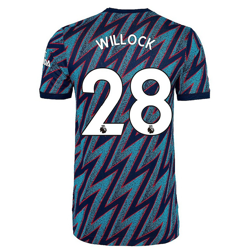 Herren Fußball Joe Willock #28 Blau Schwarz Ausweichtrikot Trikot 2021/22 T-shirt