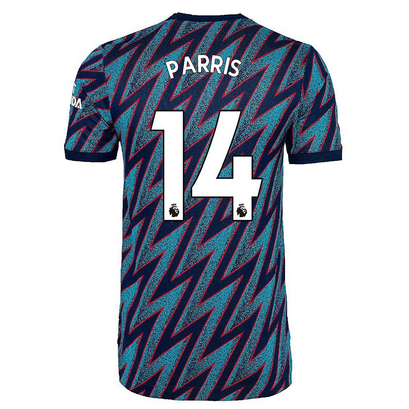 Herren Fußball Nikita Parris #14 Blau Schwarz Ausweichtrikot Trikot 2021/22 T-shirt