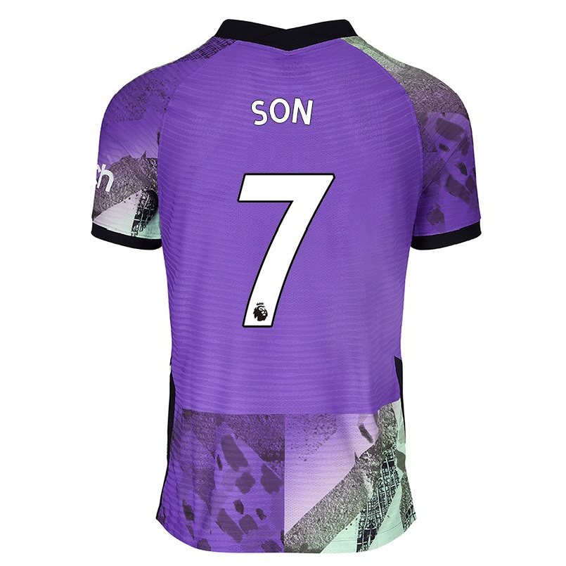 Herren Fußball Heung-min Son #7 Violett Ausweichtrikot Trikot 2021/22 T-shirt