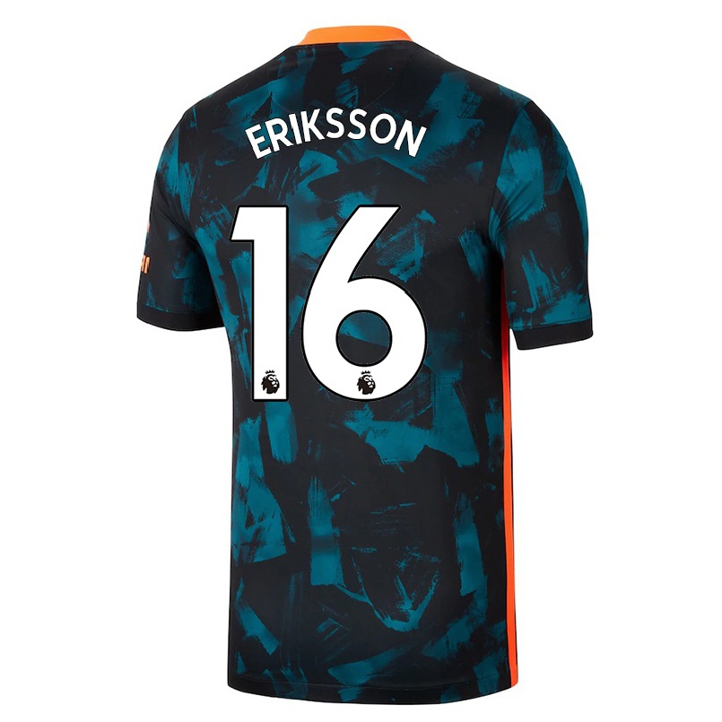 Herren Fußball Magdalena Eriksson #16 Dunkelblau Ausweichtrikot Trikot 2021/22 T-shirt
