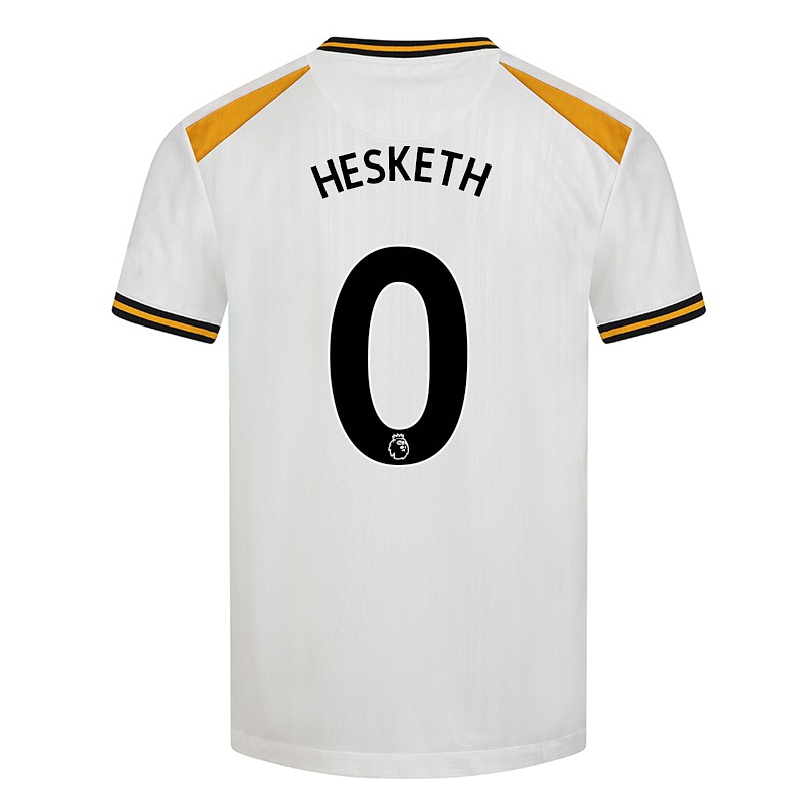 Herren Fußball Owen Hesketh #0 Weiß Gelb Ausweichtrikot Trikot 2021/22 T-shirt