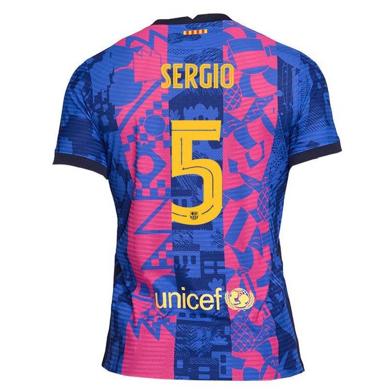 Herren Fußball Sergio Busquets #5 Blaue Rose Ausweichtrikot Trikot 2021/22 T-shirt
