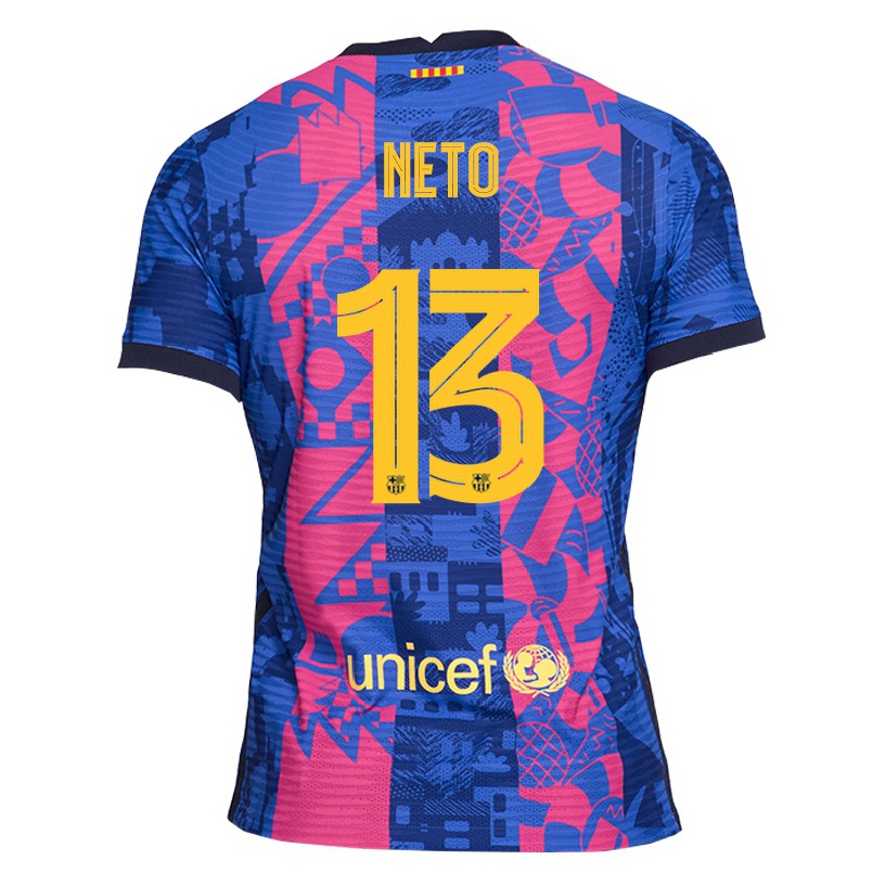 Herren Fußball Neto #13 Blaue Rose Ausweichtrikot Trikot 2021/22 T-shirt