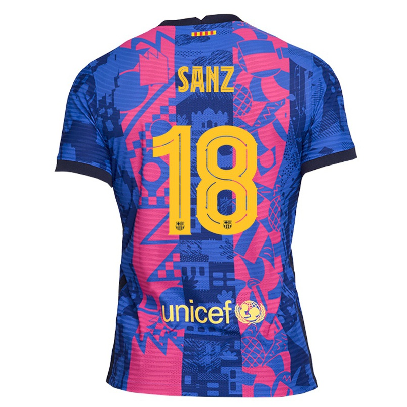 Herren Fußball Alvaro Sanz #18 Blaue Rose Ausweichtrikot Trikot 2021/22 T-shirt