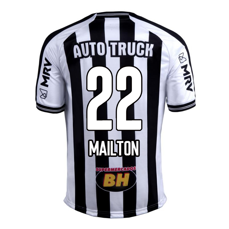 Herren Fußball Mailton #22 Heimtrikot Schwarz Weiß Trikot 2020/21 Hemd
