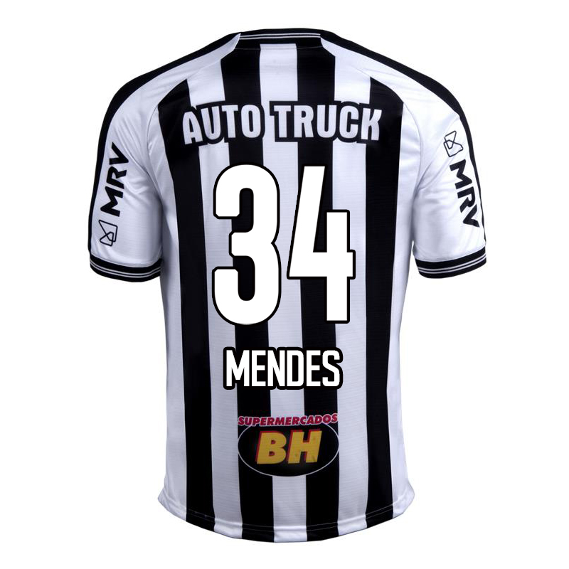Herren Fußball Matheus Mendes #34 Heimtrikot Schwarz Weiß Trikot 2020/21 Hemd