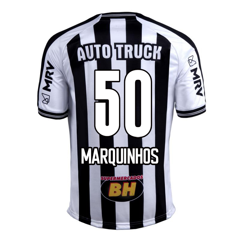 Herren Fußball Marquinhos #50 Heimtrikot Schwarz Weiß Trikot 2020/21 Hemd