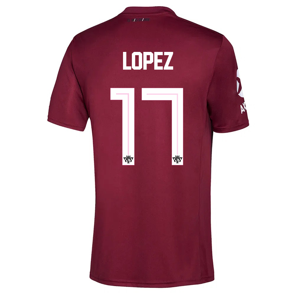 Herren Fußball Elias Lopez #17 Auswärtstrikot Burgund Trikot 2020/21 Hemd
