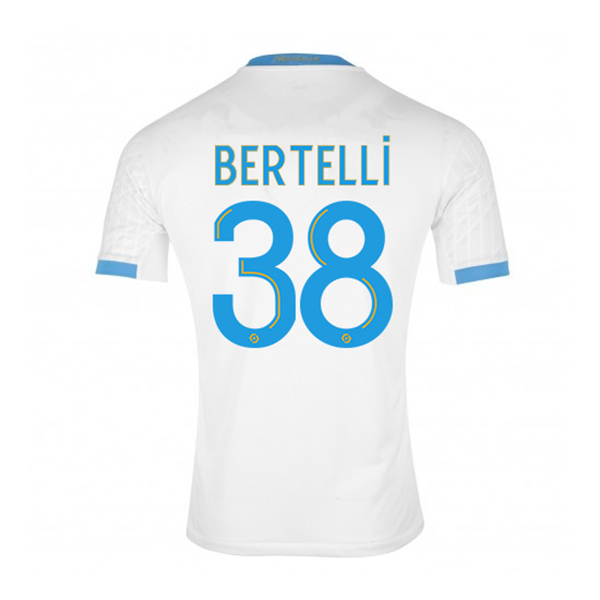 Herren Fußball Ugo Bertelli #38 Heimtrikot Weiß Blau Trikot 2020/21 Hemd