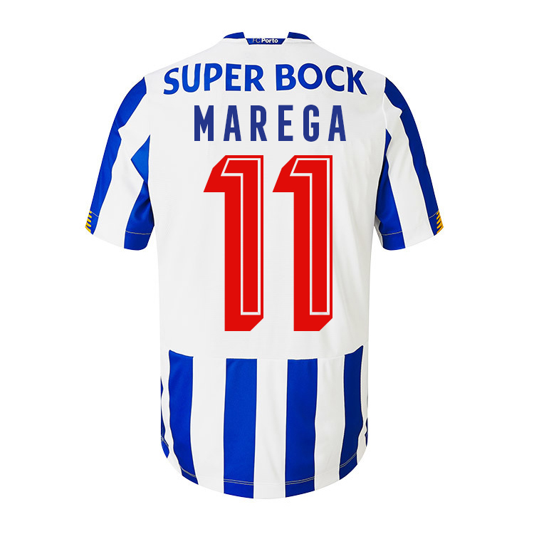 Herren Fußball Moussa Marega #11 Heimtrikot Weiß Blau Trikot 2020/21 Hemd