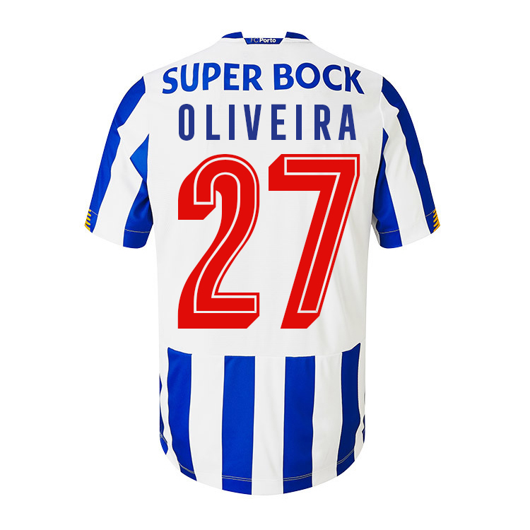 Herren Fußball Sergio Oliveira #27 Heimtrikot Weiß Blau Trikot 2020/21 Hemd