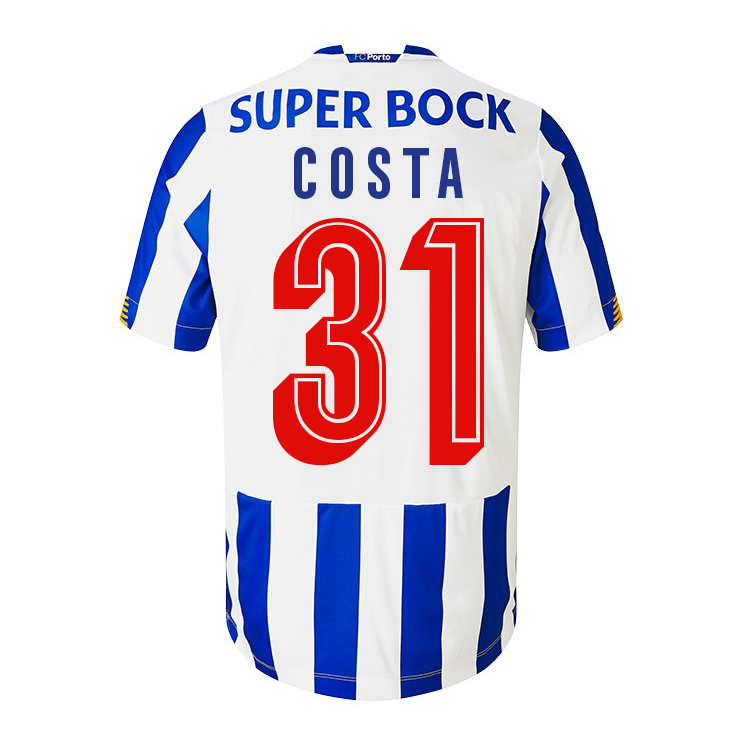 Herren Fußball Diogo Costa #31 Heimtrikot Weiß Blau Trikot 2020/21 Hemd