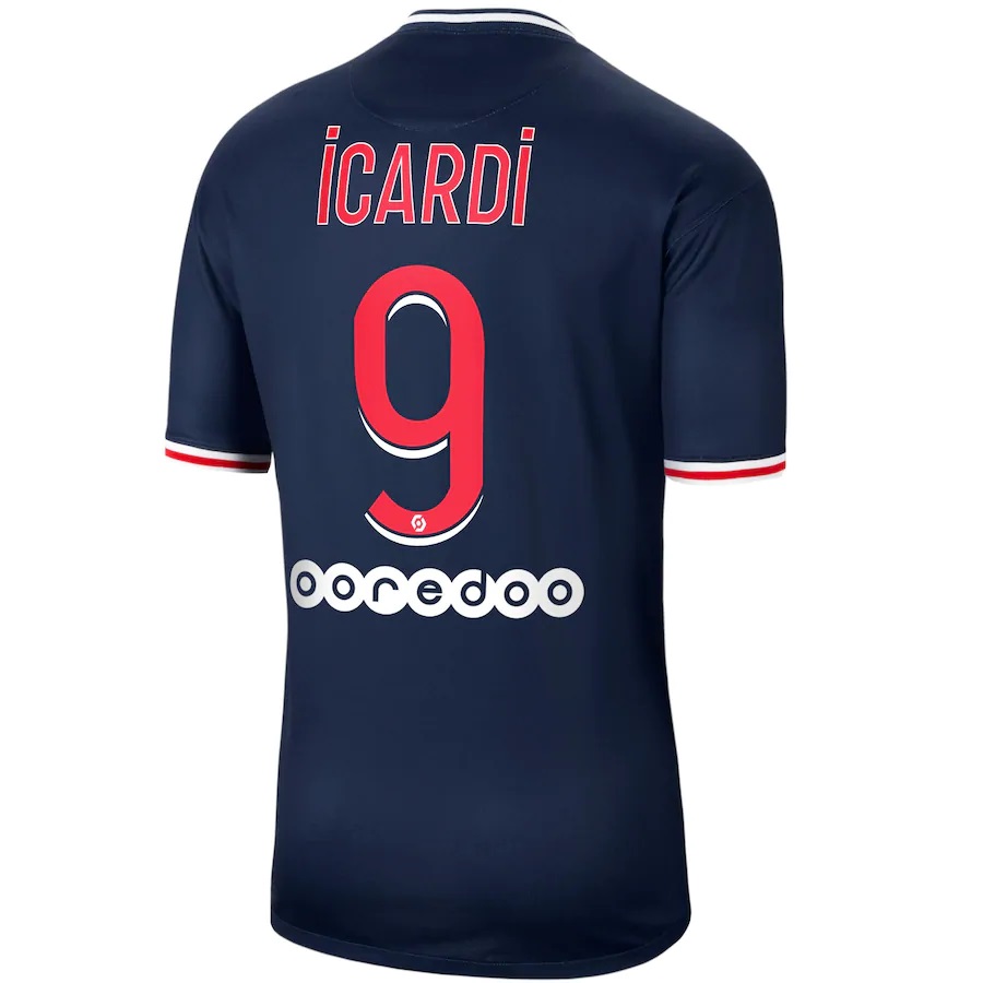 Herren Fußball Mauro Icardi #9 Heimtrikot Dunkelheit Trikot 2020/21 Hemd