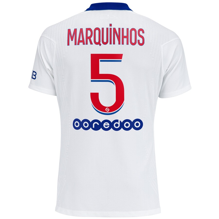 Herren Fußball Marquinhos #5 Auswärtstrikot Weiß Trikot 2020/21 Hemd