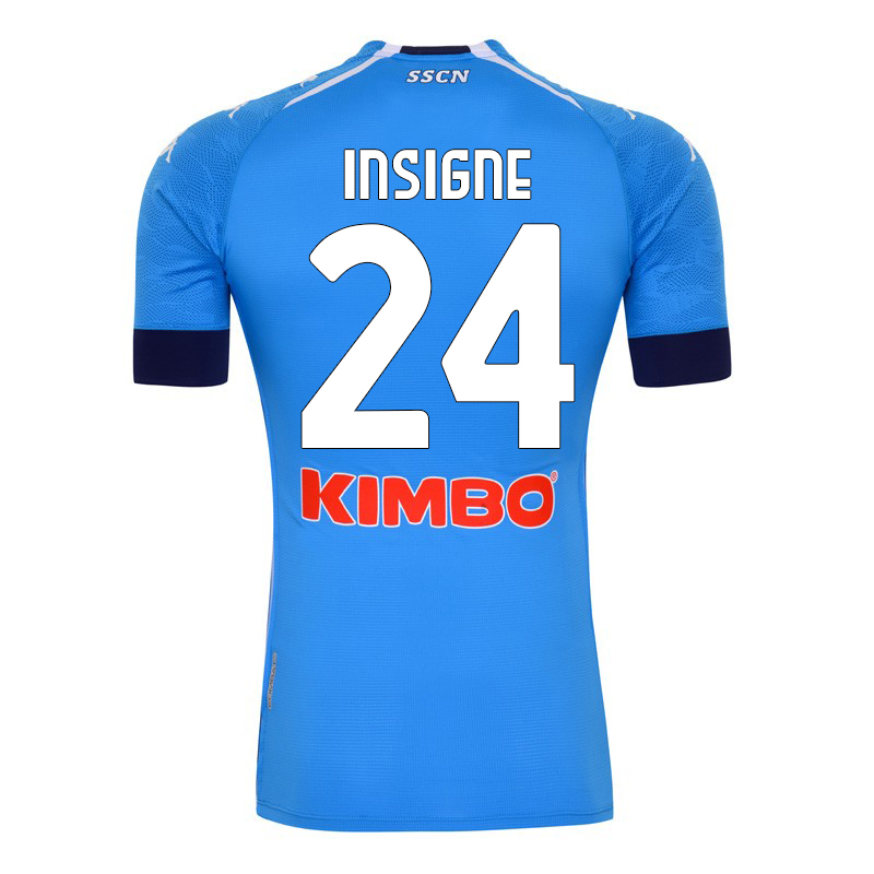 Herren Fußball Lorenzo Insigne #24 Heimtrikot Blau Trikot 2020/21 Hemd