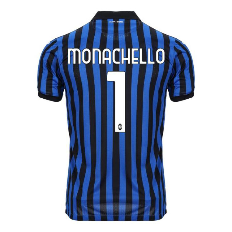 Herren Fußball Gaetano Monachello #1 Heimtrikot Blau Schwarz Trikot 2020/21 Hemd