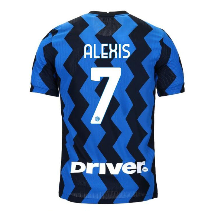 Herren Fußball Alexis Sanchez #7 Heimtrikot Blau Schwarz Trikot 2020/21 Hemd