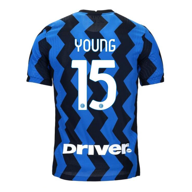 Herren Fußball Ashley Young #15 Heimtrikot Blau Schwarz Trikot 2020/21 Hemd