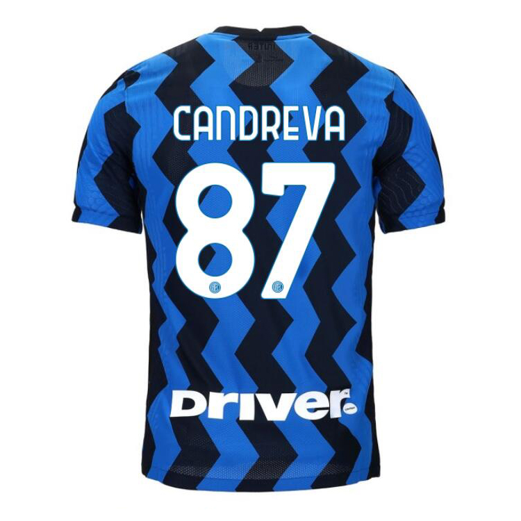 Herren Fußball Antonio Candreva #87 Heimtrikot Blau Schwarz Trikot 2020/21 Hemd