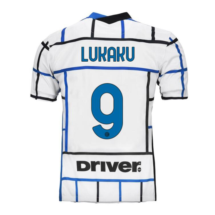 Herren Fußball Romelu Lukaku #9 Auswärtstrikot Weiß Blau Trikot 2020/21 Hemd