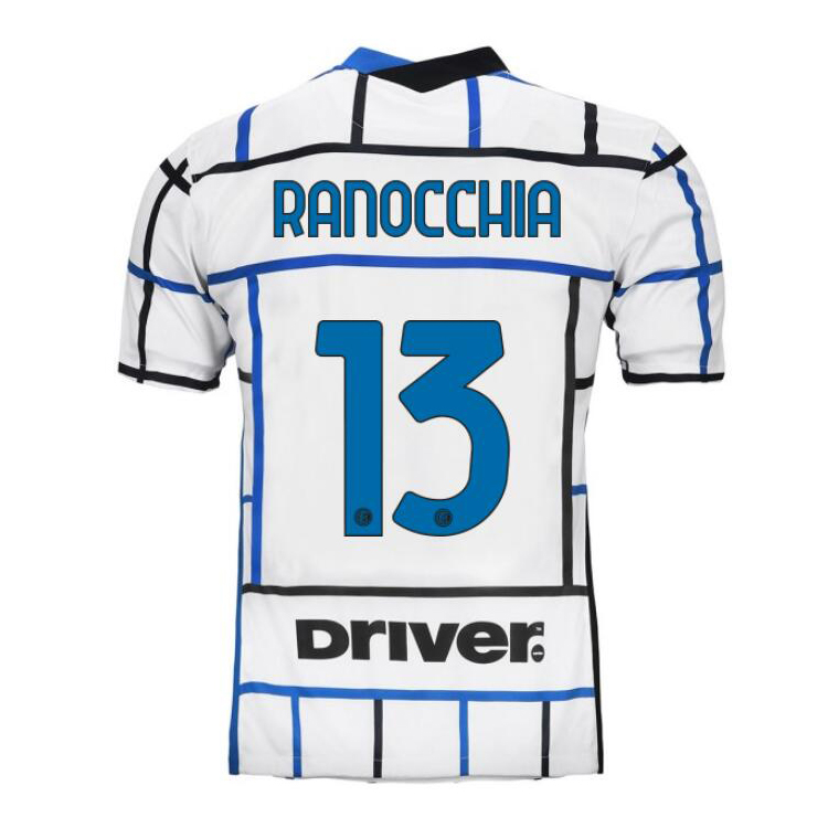 Herren Fußball Andrea Ranocchia #13 Auswärtstrikot Weiß Blau Trikot 2020/21 Hemd