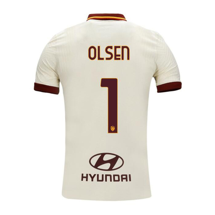Herren Fußball Robin Olsen #1 Auswärtstrikot Champagner Trikot 2020/21 Hemd