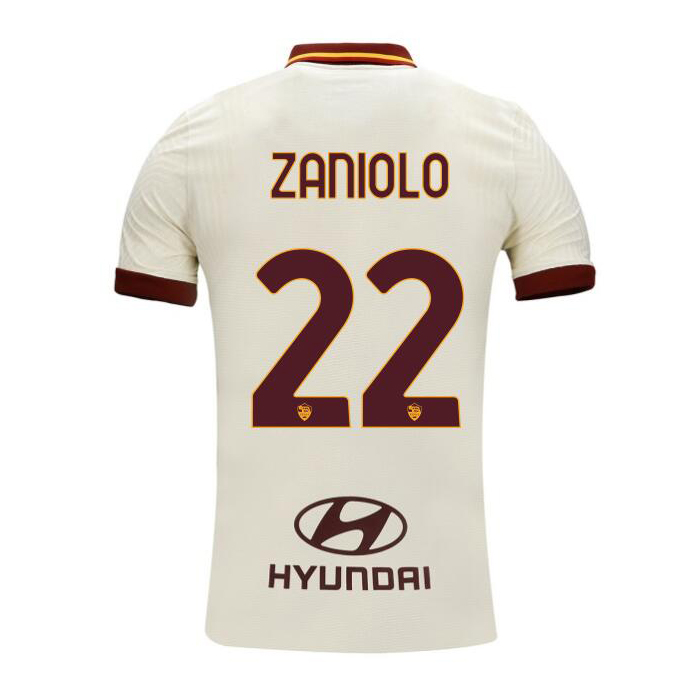 Herren Fußball Nicolo Zaniolo #22 Auswärtstrikot Champagner Trikot 2020/21 Hemd